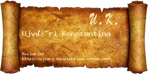 Ujvári Konstantina névjegykártya